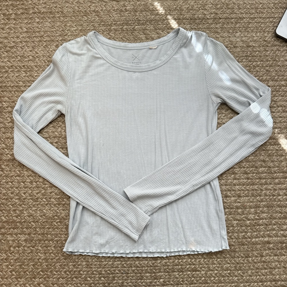 Women's Light Blue Long Sleeve Top